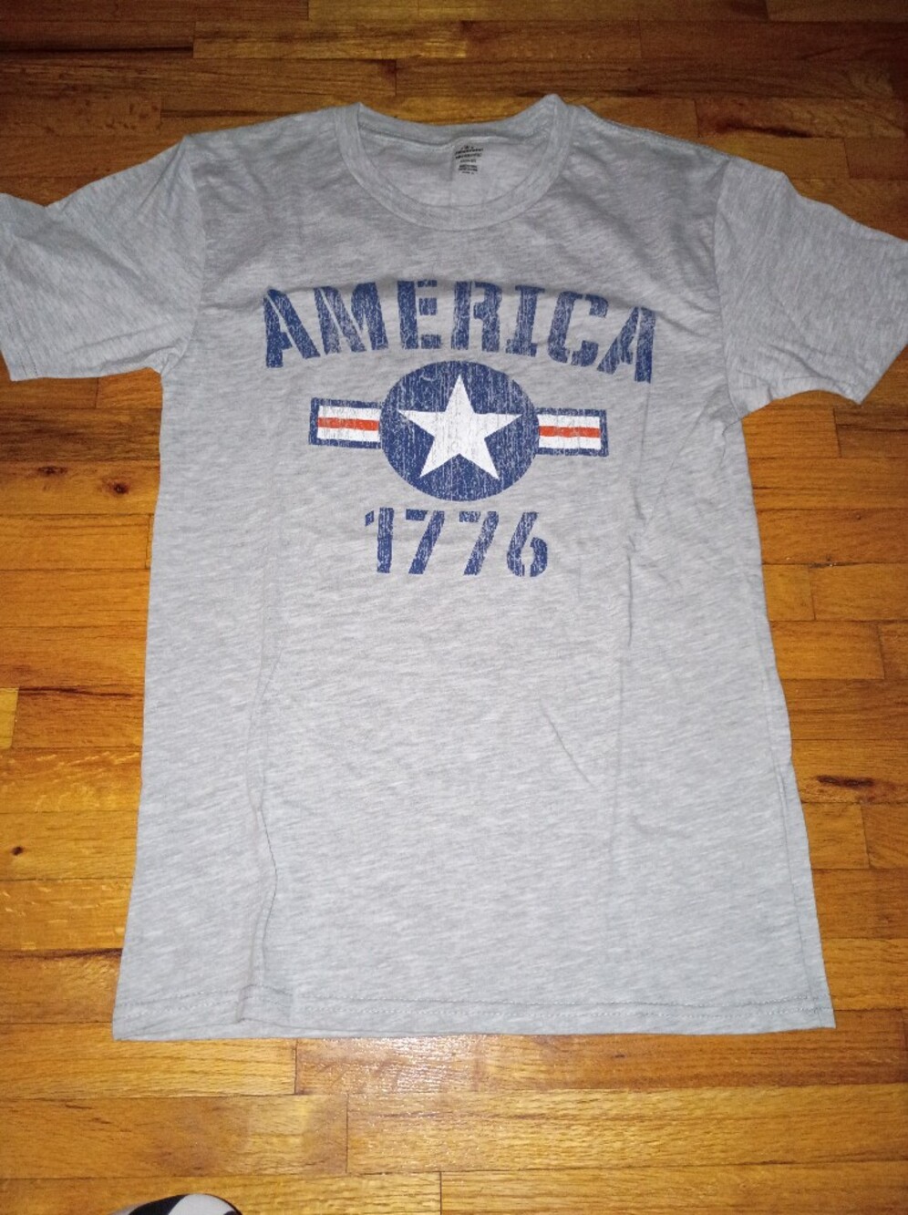 Unbranded Gray 'America' Short Sleeve Tee with Star Graphic